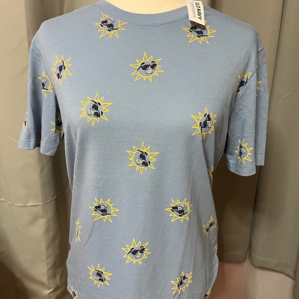 Old Navy Blue Tee with Sun Graphics
